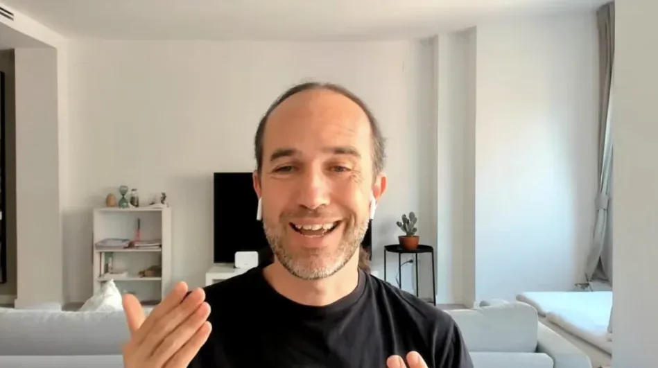 Javier running a live online session on video
